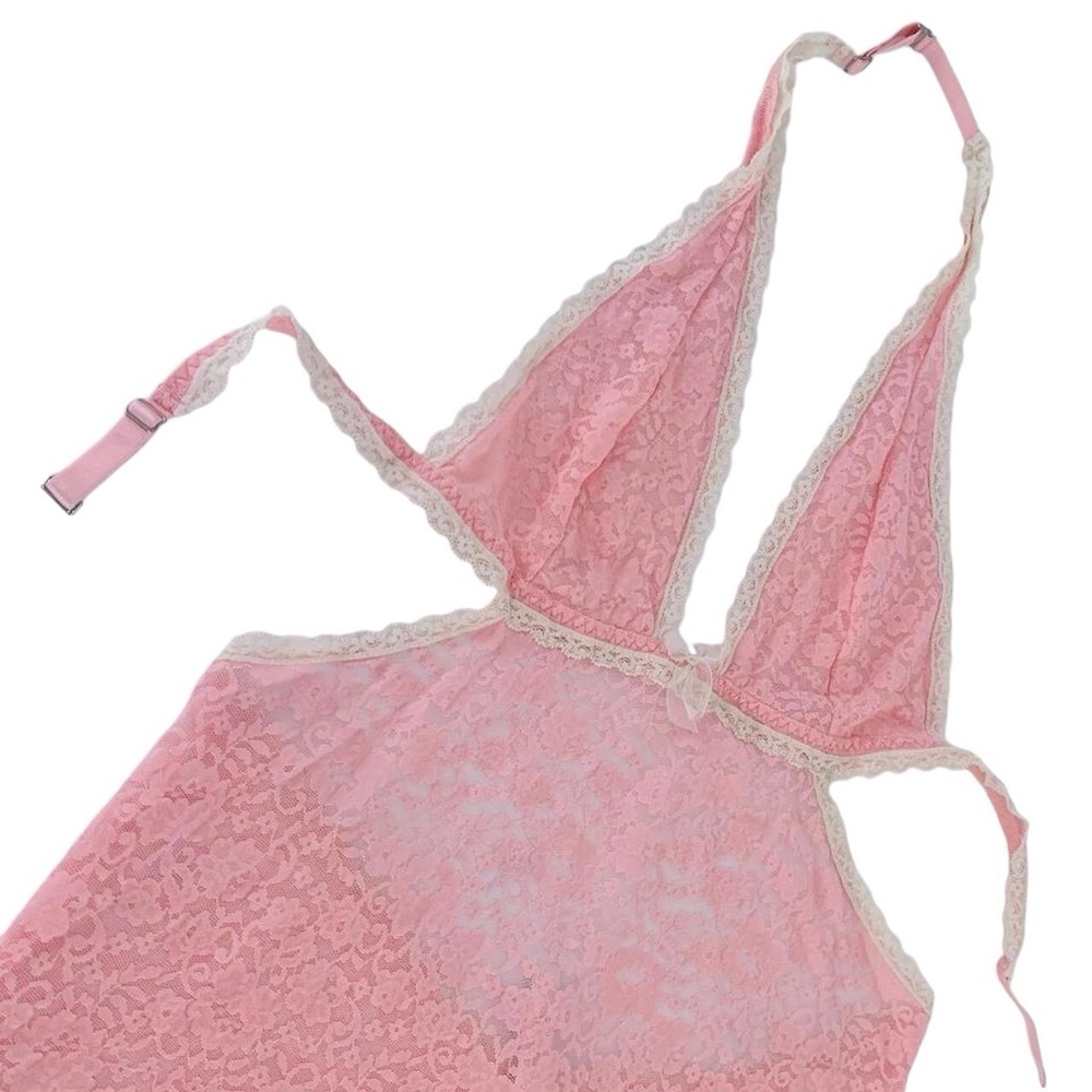 Victoria's Secret Chemise Large Pastel Pink Lingerie Nighty Triangle Cup Bra Top